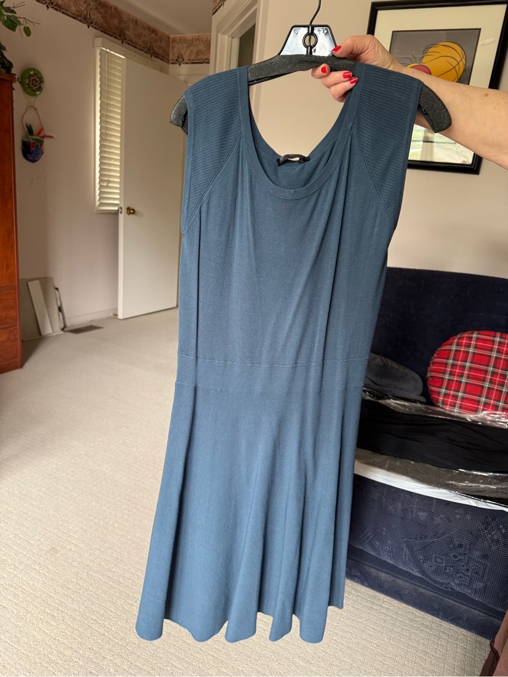 Donna Karan NY Old Indigo Stretch Viscose Dress L